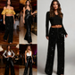 💖HOT SALE 50% OFF🥰Women's Sequin Sparkle Wide Leg Pants with Elastic Waistband