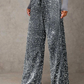 💖HOT SALE 50% OFF🥰Women's Sequin Sparkle Wide Leg Pants with Elastic Waistband