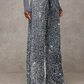 💖HOT SALE 50% OFF🥰Women's Sequin Sparkle Wide Leg Pants with Elastic Waistband