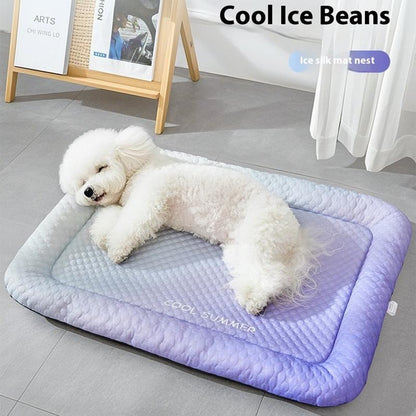 🔥LAST DAY SALE ONLY￡9.99!!🧊❄️Pet Cooling Pad Mat for Dogs and Cats🐶🐱-Ice Silk Summer Cool Bed Blanket in Gradient Colours🐾