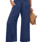 Women's High Waist Smocked Wide Leg Palazzo Pants