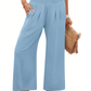 Women's High Waist Smocked Wide Leg Palazzo Pants