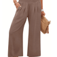 Women's High Waist Smocked Wide Leg Palazzo Pants