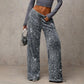 💖HOT SALE 50% OFF🥰Women's Sequin Sparkle Wide Leg Pants with Elastic Waistband