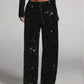💖HOT SALE 50% OFF🥰Women's Sequin Sparkle Wide Leg Pants with Elastic Waistband