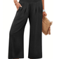Women's High Waist Smocked Wide Leg Palazzo Pants