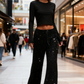 💖HOT SALE 50% OFF🥰Women's Sequin Sparkle Wide Leg Pants with Elastic Waistband